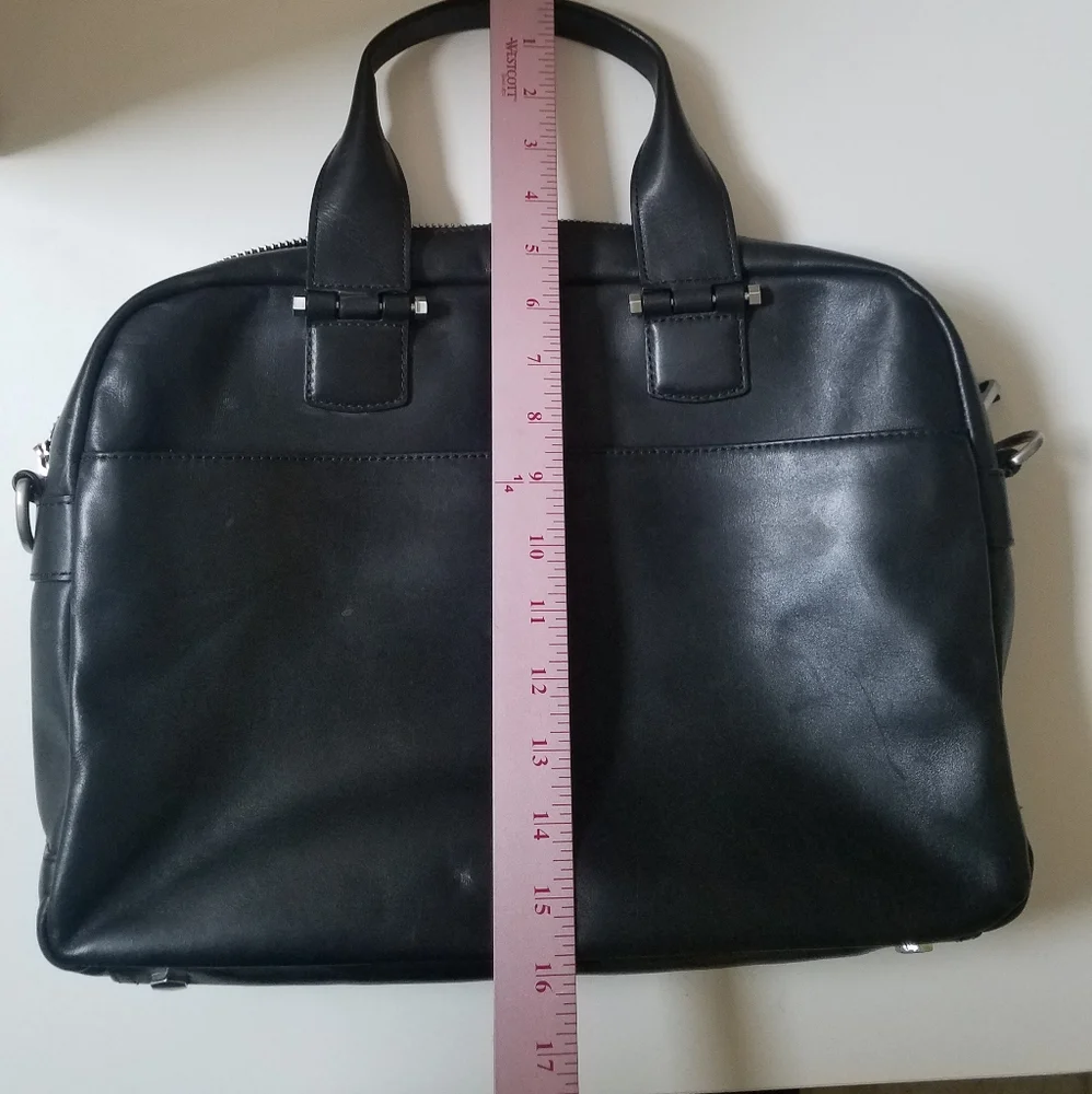 UGG Leather Slim Branford Satchel Laptop Work Bag - Picture 8 of 15